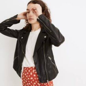 madewell washed leather trucker jacket